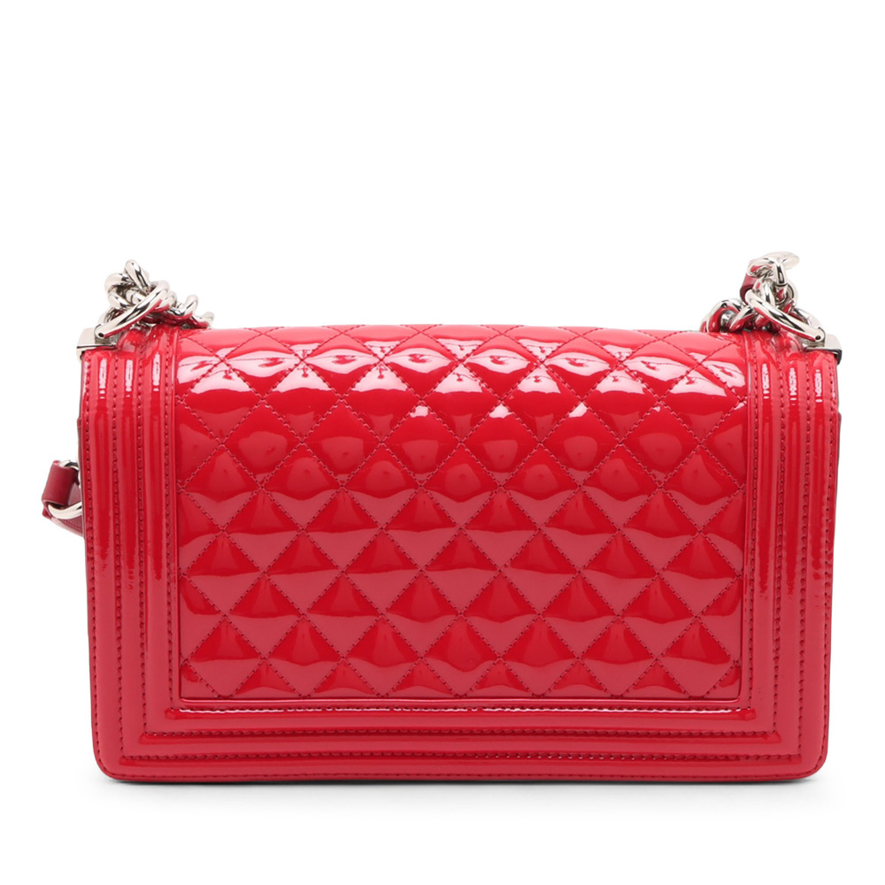 Pre-Loved Chanel Old Medium Quilted Patent Acrylic Boy Flap - Picture 2 of 10